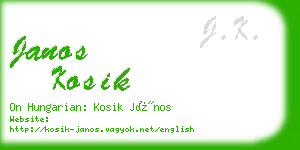 janos kosik business card